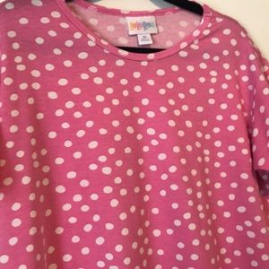 Lularoe Gracie-pink w/polka dots